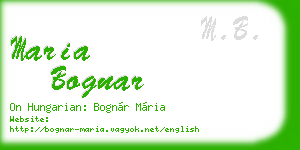 maria bognar business card