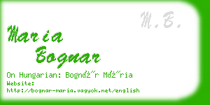 maria bognar business card